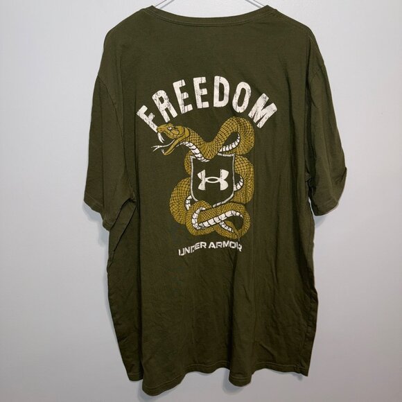 Under Armour Freedom Snake Graphic Military Green Short Sleeve Tee 3XL - Picture 5 of 6